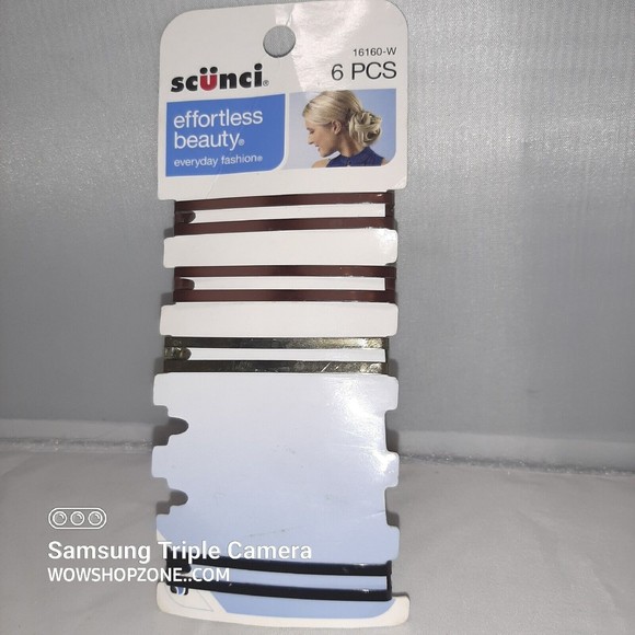 Scunci Effortless Beauty Slip Grip All Day Hold Hair Barrettes MultiColor 4pc - Picture 2 of 5